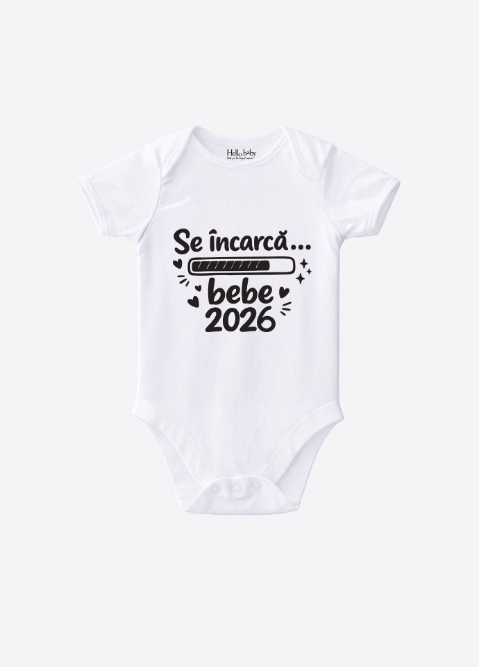 Body bebeluș anunț sarcină „Se încarcă… bebe 2026”