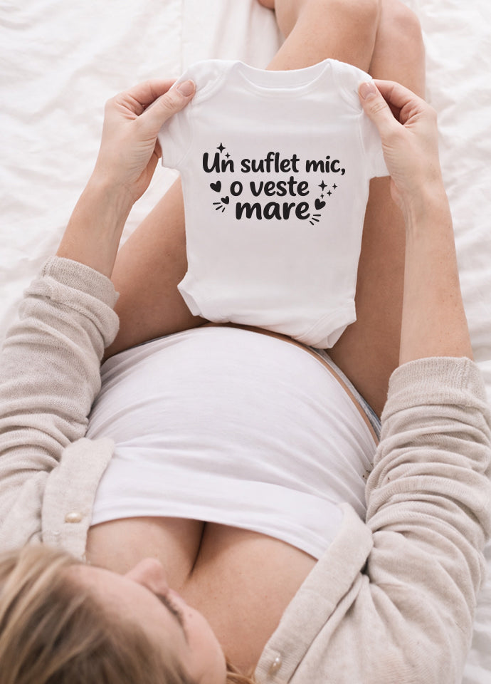Body bebeluș anunț sarcină „Un suflet mic, o veste mare”