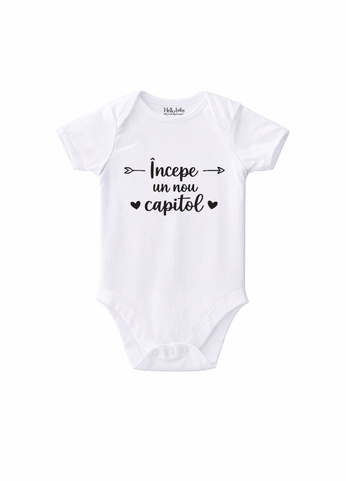 Body bebeluș anunț sarcină „Începe un nou capitol”