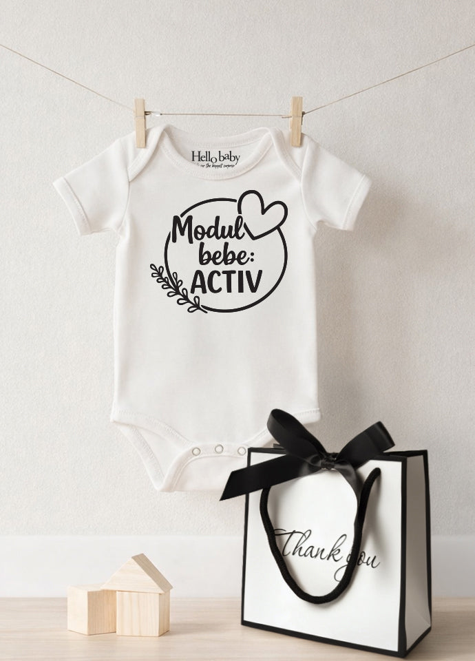 Body bebeluș anunț sarcină „Modul bebe: ACTIV”