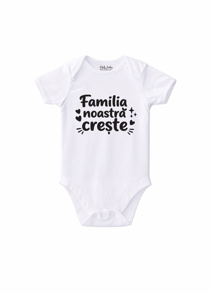 Body bebeluș anunț sarcină „Familia noastră crește”