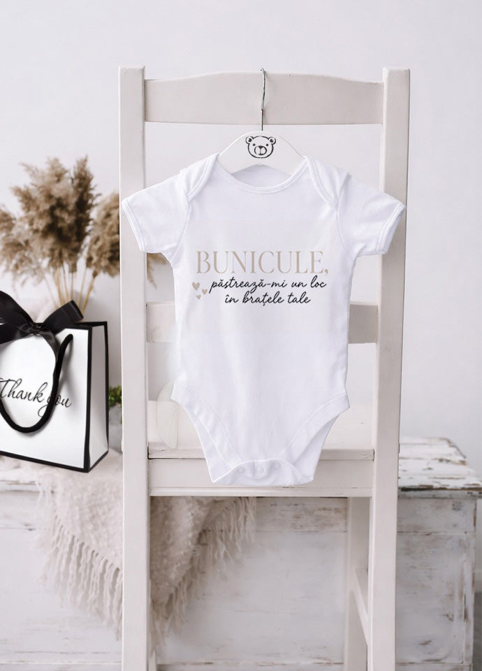 Body Bebe Anunț Sarcină „Bunicule, păstrează-mi un loc în brațele tale”
