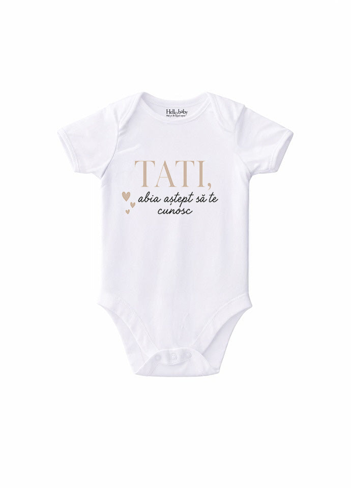 Body Bebe Anunț Sarcină „Tati, abia aștept să te cunosc”