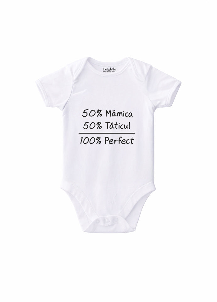 Body Bebe „100% Perfect" – Cadou Gravidă  Anunț Sarcină