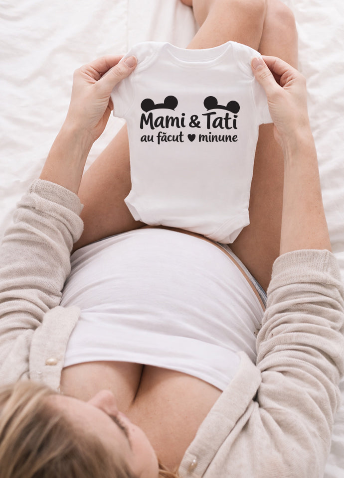 Body bebeluși personalizat „Mami & Tati au făcut minune''
