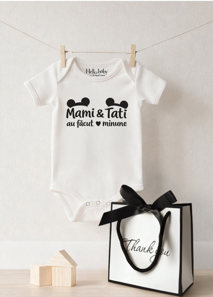 Body bebeluși personalizat „Mami & Tati au făcut minune''
