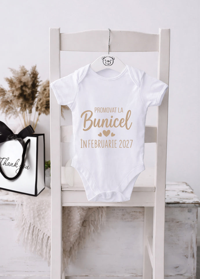Body Bebe Personalizat „Promovat la Bunicel” – Cadou pentru Viitorul Bunic