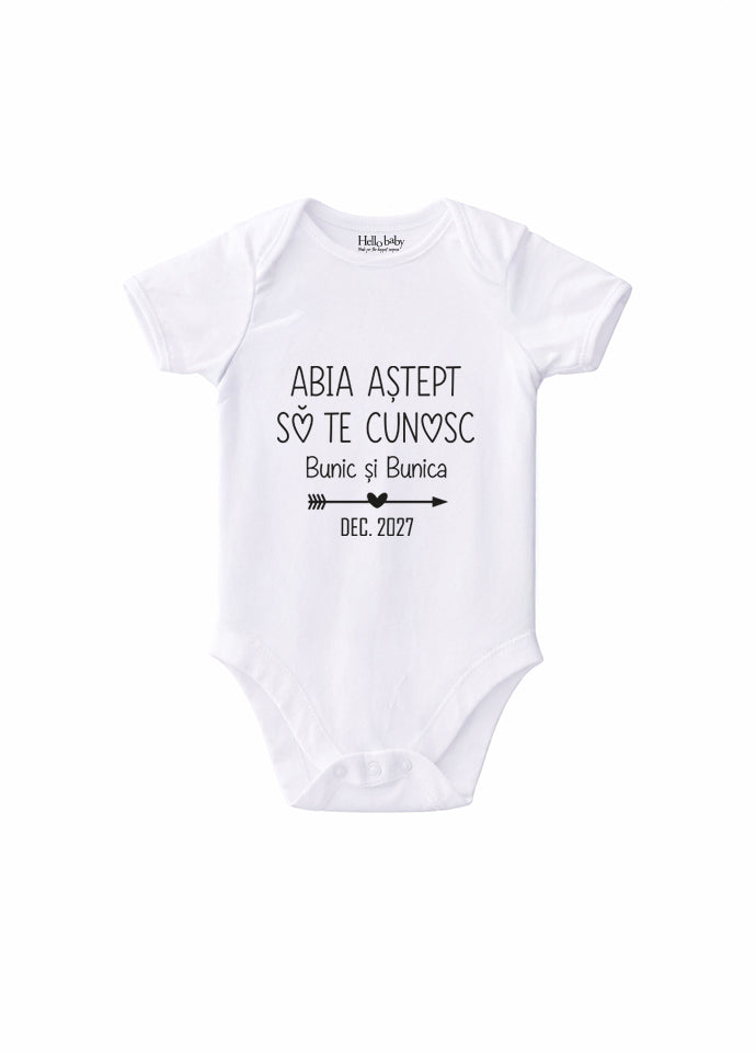 Body Bebe „Abia Aștept Să Te Cunosc Bunică și Bunicule
