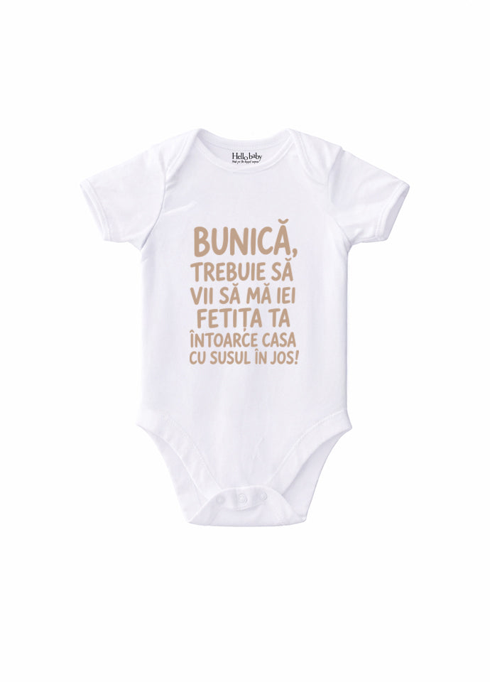 Body Bebe Personalizat „Bunică, Trebuie Să Vii Să Mă Iei”