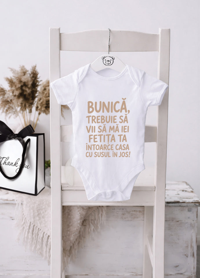 Body Bebe Personalizat „Bunică, Trebuie Să Vii Să Mă Iei”