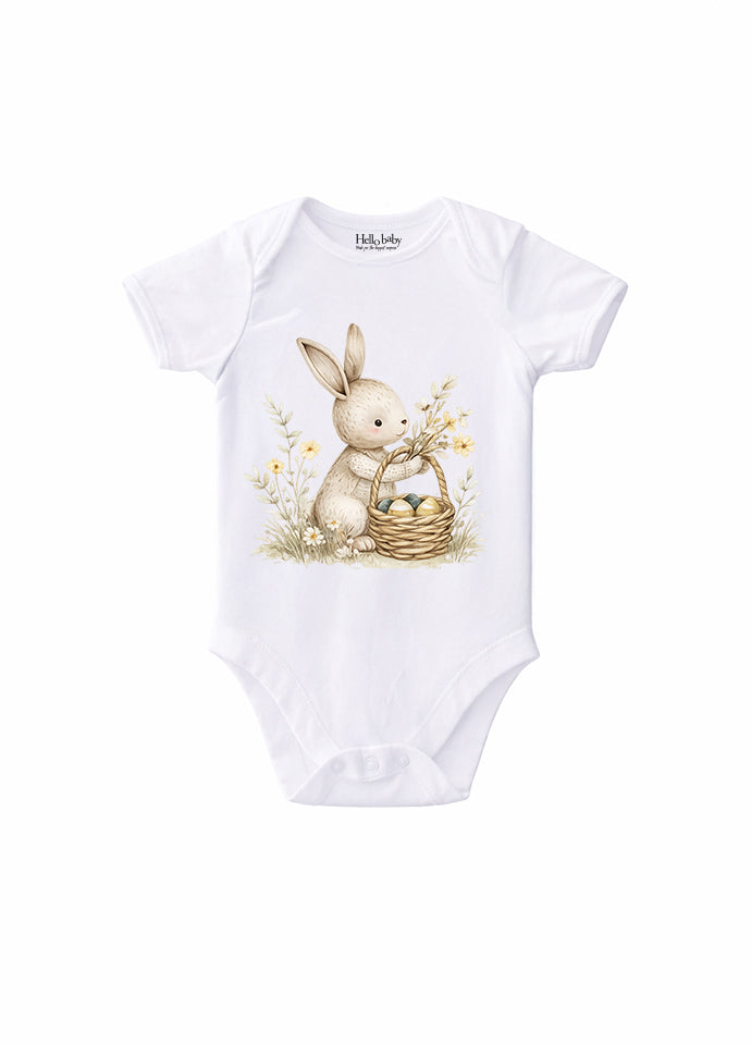Set 5 Body-uri Bebeluși Albe Paște – Bumbac 100%, Body Baby Unisex