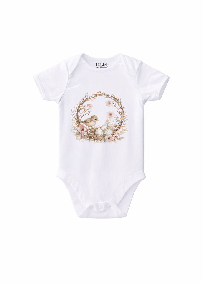 Set 5 Body-uri Bebeluși Albe Paște – Bumbac 100%, Body Baby Unisex