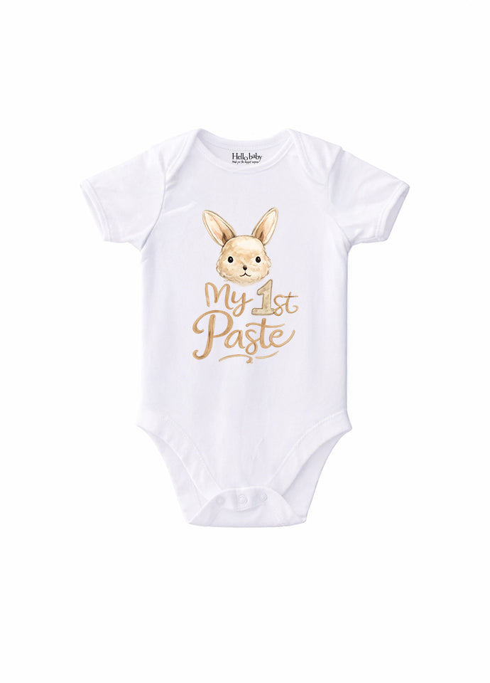Set 5 Body-uri Bebeluși Albe Paște – Bumbac 100%, Body Baby Unisex